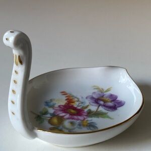 Vintage Richard Ginori Tea Bag floral Porcelain Dish